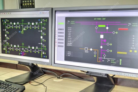 High-level diagram showing EMS between BESS, inverters, grid and site loads